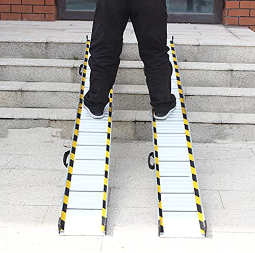 LJHU Schwellenrampe Aluminium-Mobilitätsrampe Breiteres Design, Strapazierfähiger Rutschfester Schwellenstreifen für Manuelle Elektrische Rollstühle/Schwere Roller, Maximale Belastung 661lbs