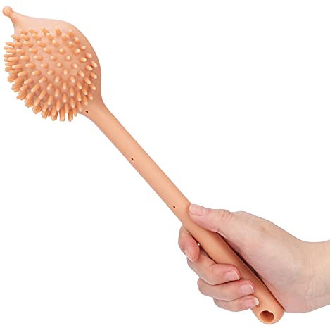 Manuelles Rückenmassagegerät, Silikon-Rückenkratzer, Langer Griff, Meridiane, Pat-Massagegerät, Körperentspannung, Massagegerät für Frauen und Männer, Lindert Müdigkeit und Schmerzen(Khaki)