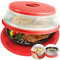 2 in 1, Aidacom Microwave Mat & Food Cover- Mat as Bowl Holder, Cover for Splatter Guard, Multi-use: Silicone Trivet, Pot Holders, Drying, Baking, Place Mat, Utensils Rest for Kitchen Counter, Red