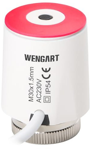 Wengart Attuatore per riscaldamento a pavimento WG5015, AC230V M30*1.5 On/Off stato visibile normalmente chiuso per riscaldamento a pavimento