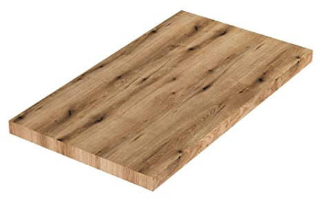 Kiamami Valentina Encimera de Lavabo de 80 cm en Madera de Roble Natural