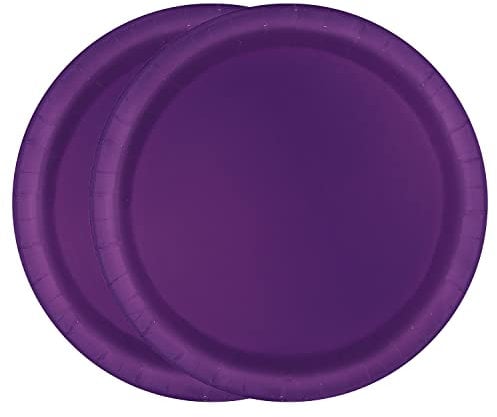 WedDecor Piatti rotondi da dessert usa e getta, 18 cm, colore viola scuro, per picnic, matrimoni, barbecue, compleanni, anniversari, baby shower ed eventi natalizi, confezione da 20