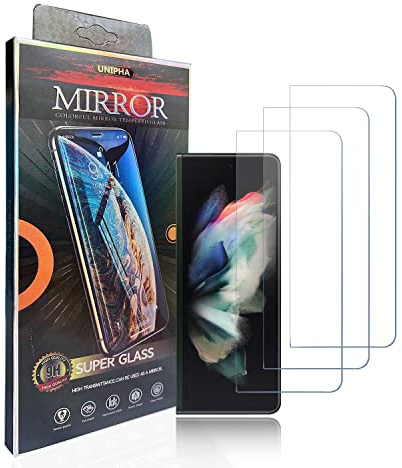hxeyraal (3 Packs) conçu pour Samsung Galaxy Z Fold 3 film de protection d'écran en verre trempé, 0,33mm, anti-rayures, sans bulles pour Samsung Galaxy Z Fold 3 film de protection d'écran HD