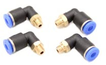 Lot de 4 raccords pneumatiques coudés 90° M6 vers 4 mm, raccord à air comprimé Push In (M6-4 mm)