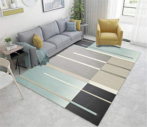 ESOUY Bereichsteppich schöner Teppich Badezimmer Yogamatte warm und strapazierfähig schwarz grau blau -150 x 200 cm