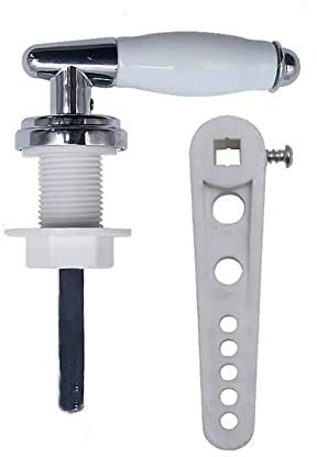 Lokatall Ceramic Toilet Flush Handle - Chrome Replacement Tank Handle With Adjustable Arm, Universal Fit for Cistern and Lavatory (3/8 Interface)