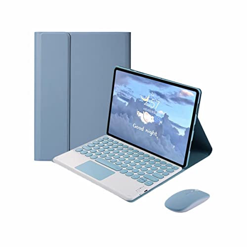 CLALOC Etui Clavier pour Xiaomi Tab Pad 5/5Pro MI Pad 6 /6Pro 2022/2023 11Inch avec Souris, Clavier QWERTY, Pavé Tactile Multifonction,Magnétique Détachable sans Fil Bluetooth,Bleu,Pad 5