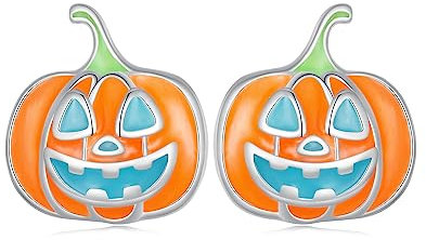 Kürbis Ohrringe 925 Sterling Silber für Damen Mädchen Kleine Ohrstecker Halloween Ohrringe Urlaub Thanksgiving Festival Schmuck