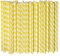Pailles en papier jetables à rayures jaunes et blanches – 26 x 0,6 cm, 100 pièces, pour soda, jus, grandes bouteilles – 100% biodégradables