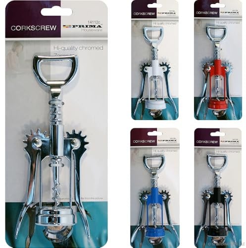 New Corkscrew and Bottle Opener | Handles Stainless Steel | Waiter Kitchen | Chrome Wine Champagne| Cork and Beer Cap Bottles | Can Be Used in Kitchen Restaurant and Bars (Chrome)