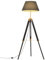 vidaXL Teak Massiv Stativlampe Höhenverstellbar Vintage Retro Standleuchte Stehlampe Stehleuchte Standlampe Lampe Leuchte Schwarz Golden 141cm