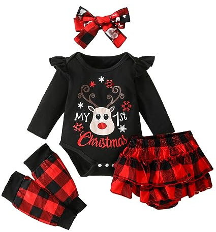 XTBFOOJ Weihnachts Schlafanzug Baby Set Festlich Junge Baby Body Rot Grüner Overall Kinder Frugi Bekleidungssets Für Mädchen Babykleidung Jungen 68