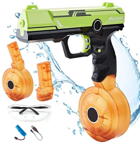 Wasserpistole Elektrisch, Wasserpistole Kinder, Water Gun Automatische, Langstrecken Wasserspritzpistole, Wasserspritzpistolen Wasserpistole für Erwachsene Kinder Sommer Draussen Pool Strand Party