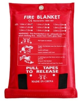 Premium Löschdecke in Kunststoffbox Brandschutzdecke XL| 1,0 x 1,0 m auch für Fettbrände Fettbrand Küche Feuerlöschdecke Auto Ersten Hilfe 100 x 100 cm 1 Stück Box weiß (White, 1x1M)