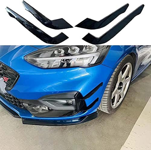 Auto Frontspoiler für Ford Focus St/st-line MK4 2018 2019 2020 2021, Frontstoßstange Lippe Spoiler Splitter Diffusor Car Body Tuning Zubehör,A/Black