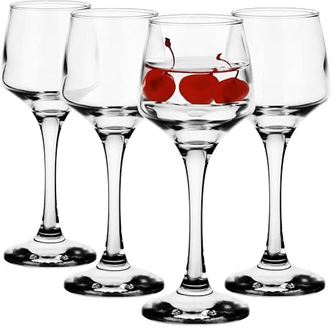 Glasmark Krosno Lot de 4 à shot de 75 ml pour shots, à, shots, à liqueur, à liqueur, coffret cadeau, transparent 4 x 75 ml