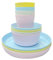 Set di stoviglie da 12 pezzi con tazza, piatto, ciotola, riutilizzabile, infrangibile, lavabile in lavastoviglie