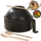 Microwave Ramen Bowl, Microwave Ramen Noodle Cooker with Lid, Microwave Soup Bowl, Bpafree Portable Microwave Ramen Cooker Bowl Set, with Chopsticks, Spoon, Fork, for Home Kitchen (Black)