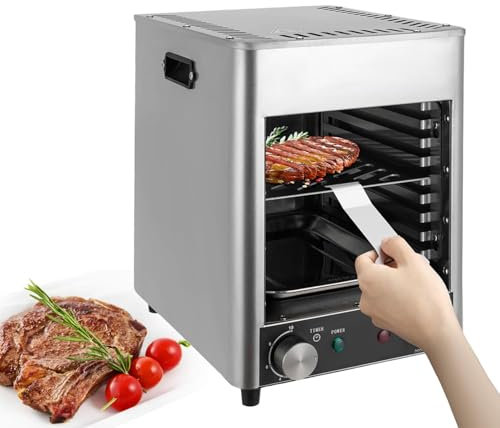 1700W Electric Steak Broiler, Indoor Commercial Steak Grill, Automatic Steak Smoker Broiler, Toaster Oven Microwave Combo, Air Fryer Oven, Time Temp Adjust,110V