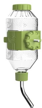 Pet Water Bottle, Hanging Dog Water Dispenser Kennel Drinker Kettle Feeder BPA Free Cage Crate Hutch Puppy Cat Rabbit (Green, 500ml (Guniea Pigs-Small Bunnies-Chinchillas))