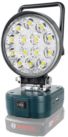 RIGIDON Projecteur Led Rechargeable Lampe Pour Bosch Batterie 18V, 42W 4200LM Portable Phare de Travail Sans Fil pour Chantier, Garage, Camping, Randonnée, Pêche, Urgence (Sans Batterie)