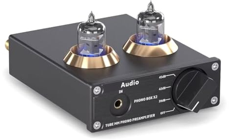 Yominerr Preamplificatore A Valvole Preamplificatore Audio Stereo A Valvole con Tubo al Vuoto qualità del Suono Migliorata Mini HiFi Stadio Phono Turntable Preamp con Spina EU