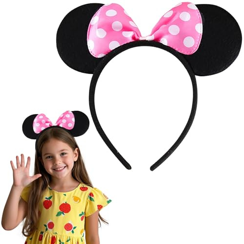 SHIFANQI Haarreifen Damen mit Maus Ohren, Mouse Ohren Stirnband Haarschmuck für Fasching & Karneval, Kosplay, Kostüm für Erwachsene