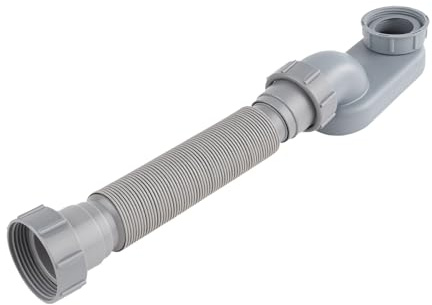 Flexible niedriges Profil 1 1/2 P-Trap, Badewanne Abfluss - Abfluss Badewanne Flexibel, Dusche Waschbecken, Haarfänger Siphon Raumsparsiphon Bodenablauf Geruchsverschluss Ablaufgarnitur Syphon