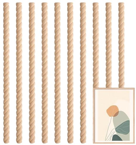 Yulokdwi Moulure Décorative - Bandeaux Décoratifs En Bois À Tailler - 10 Pièces Fournitures Bois Brut pour Projets Porte Meuble Lambris Manteau Étagère Armoire Mur