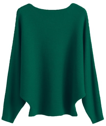 Cegerne Maglione Donna Maniche Pipistrello Elegante Oversize Maglia a Maniche Lunghe Sweatshirt Lavorato a Maglia Top Batwing Knitted Sweater