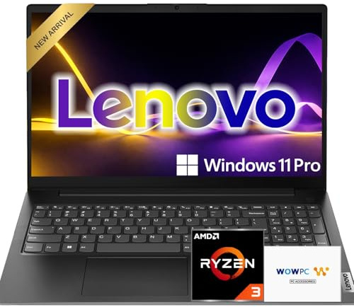 Lenovo Laptop V15 2026 para estudiantes y negocios, AMD Ryzen 3 7320U (Beats i7-1160G7), IPS FHD de 15.6 pulgadas, 16 GB de RAM, SSD de 256 GB, puerto Ethernet RJ-45, Windows 11 Pro, MS Office 365