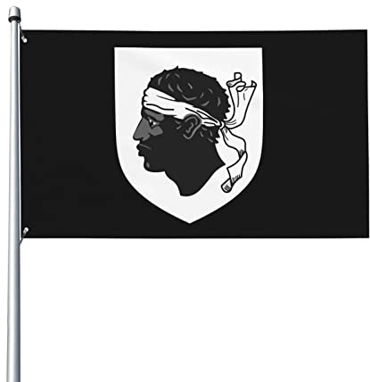 Drapeaux De Jardin Armes De La Corse Bannière De Cour Résistant Bannières Extérieure Pour Festivals Pelouse Balcon 90X150 CM