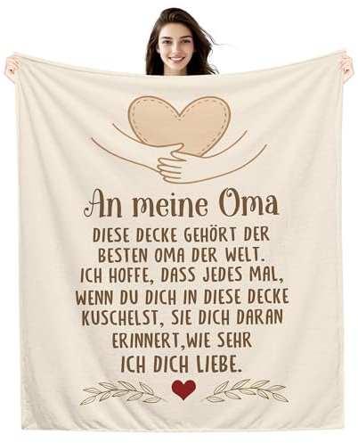 Amorea An Meine Oma Ich hoffe DASS jedes Mal wenn du Dich in Diese Decke kuschelst sie Dich daran erinnert wie sehr ich Dich Liebe Decke für Oma Geburtstag Großmuttertag (Oma-a)