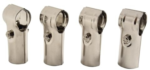 Getdoublerich Lot de 4 connecteurs de tuyau en T en acier inoxydable pour raccord de tube rond, joint de fixation robuste de 25 mm
