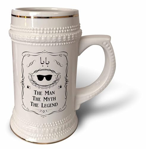 3dRose Tasse mit Aufschrift Baba The Man The Myth The Legend Dad, arabische oder Farsi-Buchstaben, 510 ml, 624 ml, Weiß
