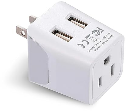 Ceptics usa, Giappone, Filippine – Adattatore da viaggio spina con doppio USB tipo A – ultra Compact
