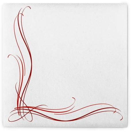 Sovie HORECA Serviette ALEX in Bordeaux aus Linclass® Airlaid, 40 x 40 cm, 50 Stück, Design: eleganter bordeauxfarbener Bordürenrand auf weißem Hintergrund – ideal für Gastronomie & Events