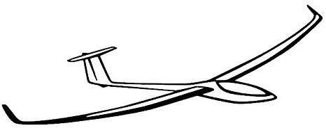 Segelflieger Aufkleber in 10cm 15cm Segelflugzeug Aufkleber (116/6) (10cm, schwarz Glanz)