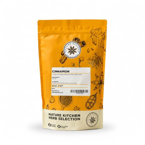 Nature Kitchen Ground Cinnamon, 500g Premium Cinnamon Powder for Baking and Cooking, Gluten Free, Vegan, Sweet Warm Spice for Desserts, Chai, Curries, Oatmeal and Mulled Wine