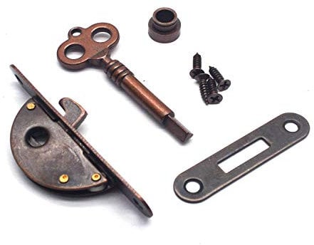 Tulead Schrankschloss Rot Bronze Vintage Möbelschloss Schublade Uhr Set Typ: halbrund