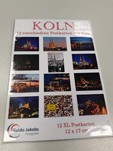 Guido Jakobs Fotografie Postkarten Set Köln - 12 verschiedene Karten zum Verschenken in Klarsichtfolie (Kölner Dom auf Postkarte - Ansichtskarte) 14906
