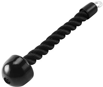 HYVAWO Cuerda extraíble de un solo agarre para tríceps, bíceps, para máquinas de cable, gimnasio, polea de entrenamiento (negro, 1 unidad)