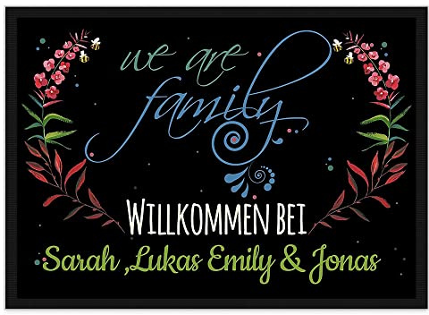 PR Print Royal Fußmatte mit Spruch - Willkommen | We are Family, 60 x 40 cm