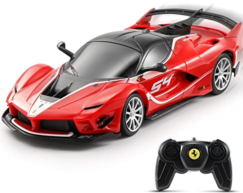 SainSmart Jr. Ferrari Modellauto Kinder, Ferngesteuertes Auto 1:24, Lizenziert Ferrari FXX K EVO Modell, 2,4 GHz Spielzeugauto RC Spielzeug Geschenk, Rot