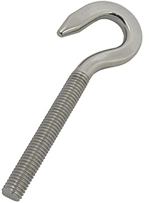 DIOS24 3 Stück Hakenschraube mit Rechtsgewinde M10 (Größe und Menge wählbar!) - Edelstahl V4A - Schraubhaken mit metrischem Gewinde Ring Schraube Spannschloss Haken