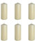Stumpenkerzen, Durchmesser 8 cm, Höhe 20 cm, Säulenkerzen Blockkerzen, Elfenbein, geruchsneutral, extralange Brenndauer 90h, Set 6 Stück (1 Box)