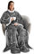 Catalonia Classy Tragbare Decke mit Ärmeln und Fußtaschen, Bequeme Kuscheldecken für Frauen, Erwachsene, Männer, Fleece, warme, gemütliche Decke, Geschenkideen