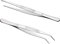 Lot de 2 pinces à épiler longues et droites courbées en acier inoxydable 25 cm pour animaux aquatiques, coraux, travaux manuels, réparation de cuisine
