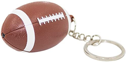 Porte-clés avec pendentif rugby amusant avec son léger porte-clés à suspendre - Café, conforme à l'image.