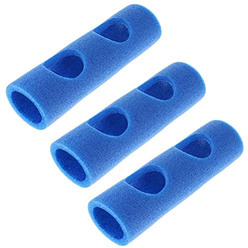 RiToEasysports Schwimmzubehör, 3 Stück Schwimmstangenverbinder EPE 2 Kreuzlöcher Schwimmnudelverbinder Poolnudel Schwimmnudelschaumstabverbinder (Blau)